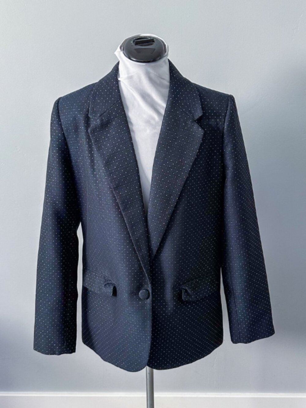 A New Day Navy with Gold Pin Dots Blazer